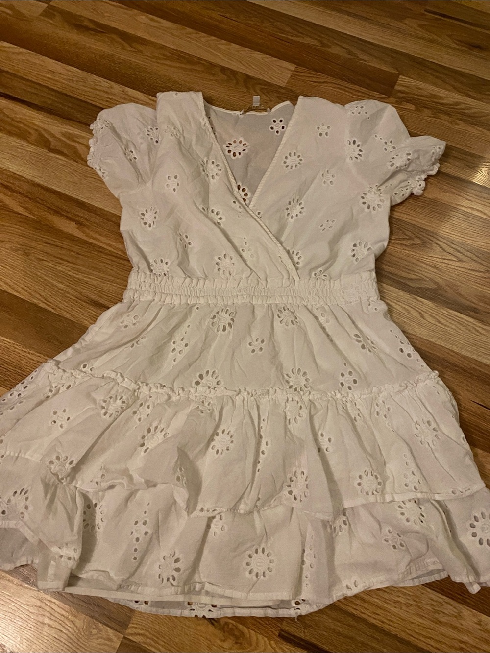 White Eyelet Tiered Dress
